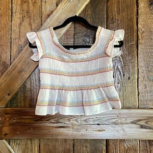American eagle ruffled sleeve top